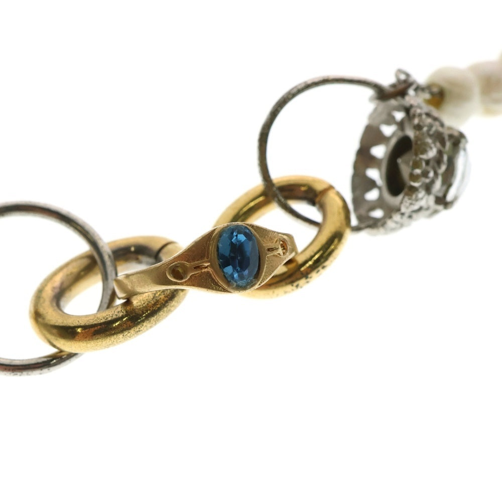 MARNI(マルニ) Ring-embellished Chain Necklace パール リング ミックスリンク チェーンネックレス ゴールド