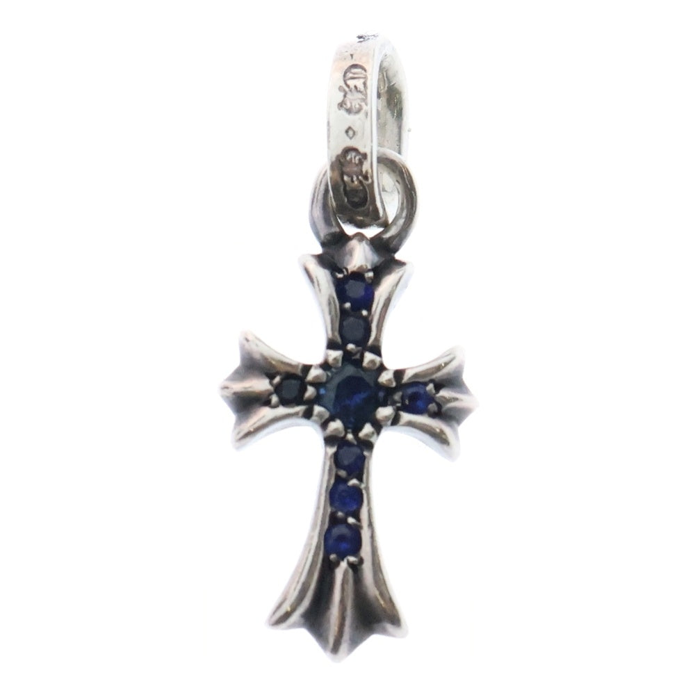 CHROME HEARTS(クロムハーツ) CRS BBYFAT P SAP ベイビーファットクロス PAVEサファイア ペンダントトップ シルバー BCA236