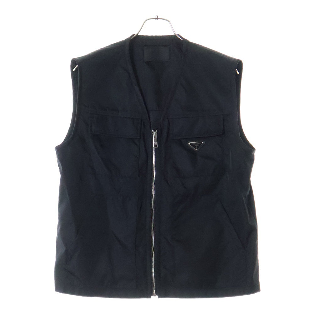 PRADA(プラダ) 23SS Re-Nylon Logo Vest リナイロン トライアングルロゴ ナイロンベスト ブラック SGC261