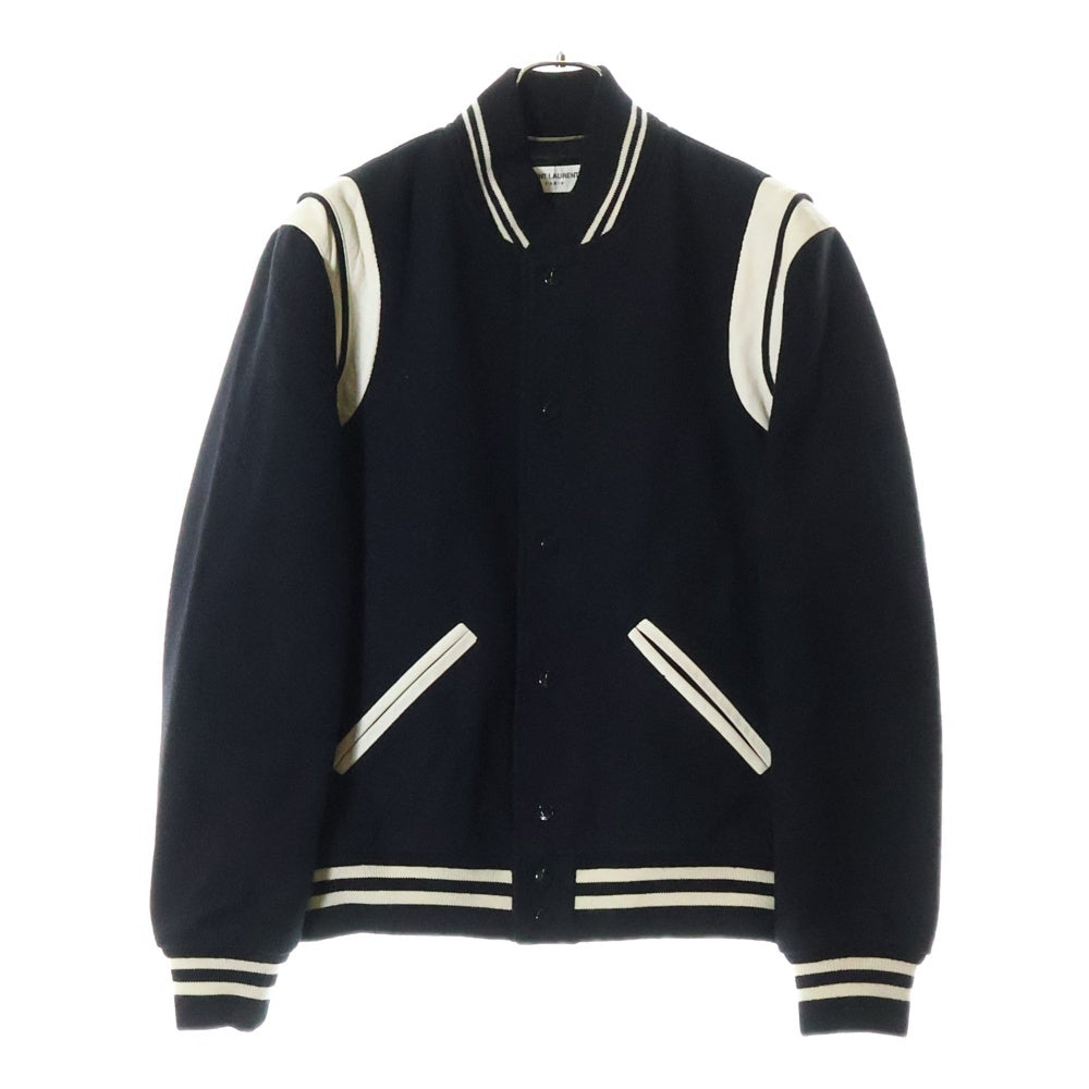 SAINT LAURENT PARIS(サンローランパリ) Teddy Jacket テディジャケット レザー切替ウールジャケット ブラック 354718 Y180W