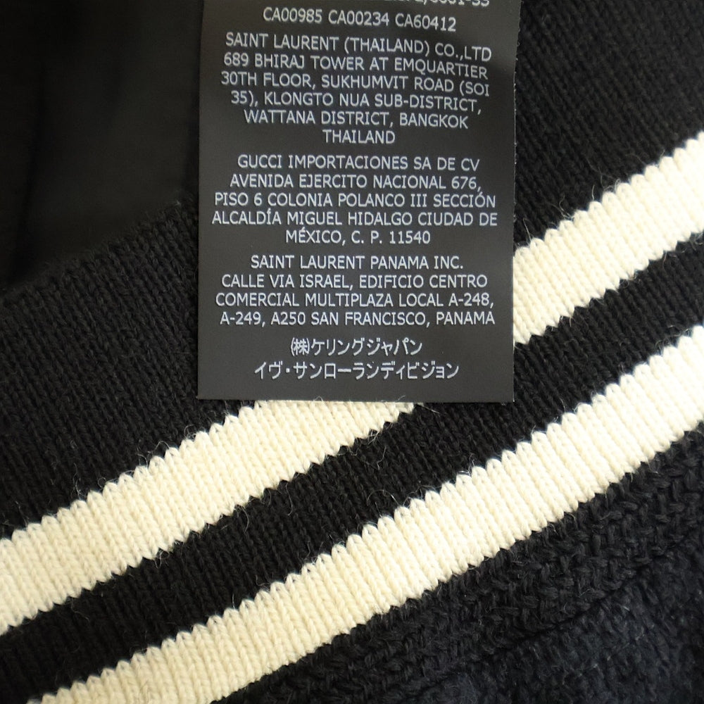 SAINT LAURENT PARIS(サンローランパリ) Teddy Jacket テディジャケット レザー切替ウールジャケット ブラック 354718 Y180W