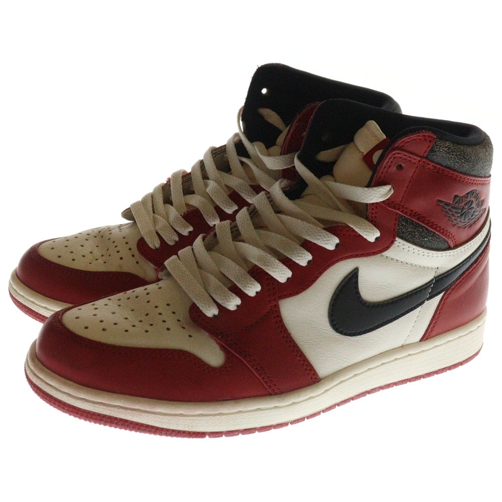 NIKE(ナイキ) AIR JORDAN 1 LOST&FOUND エアジョーダン1 ロスト&ファウンド シカゴ ハイカットスニーカー ホワイト/レッド US9/27cm DZ5485-612