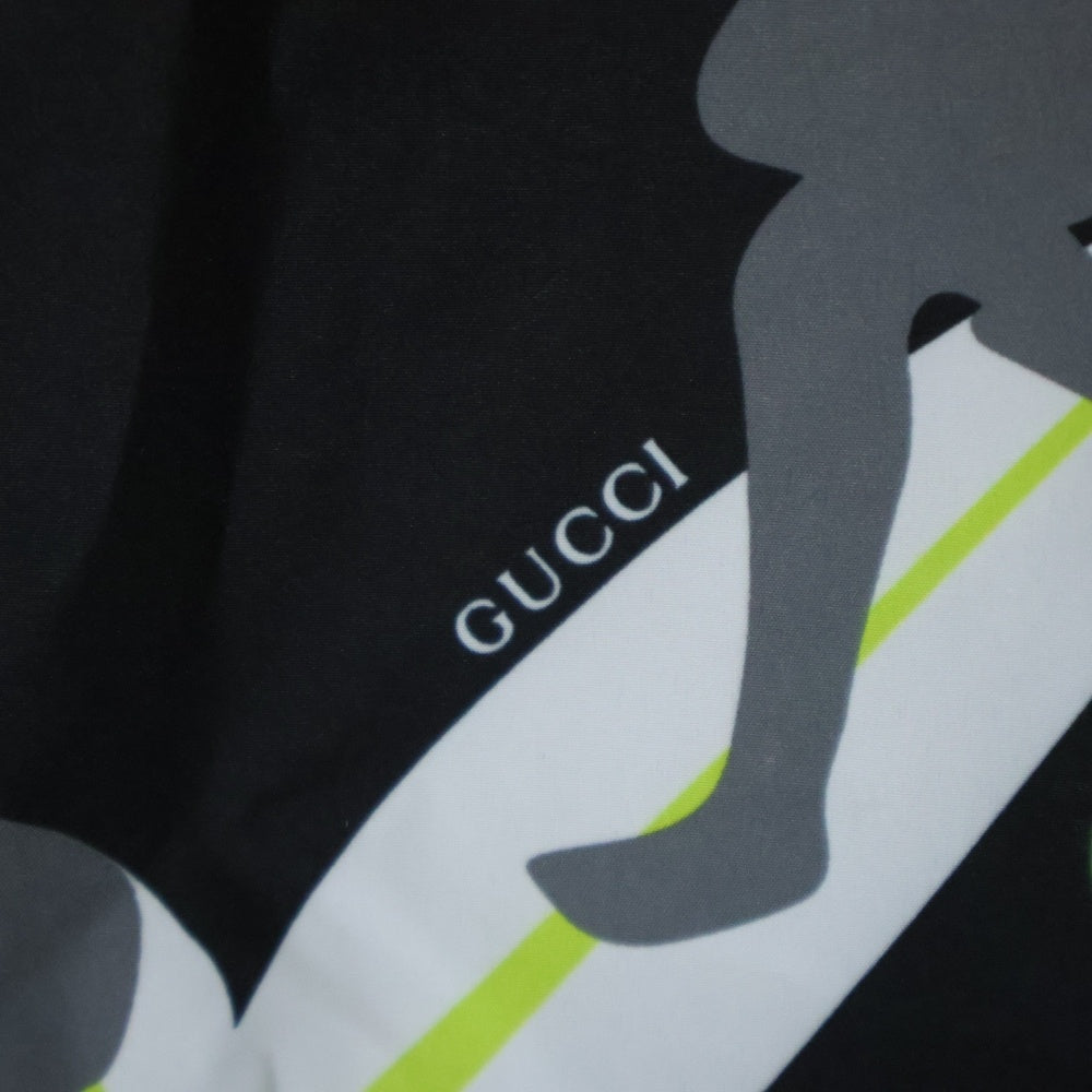 GUCCI(グッチ) Printed technical poplin zip jacket テクニカルポプリン ジップアップナイロンジャケット ブルゾン ブラック 824160 ZASVG
