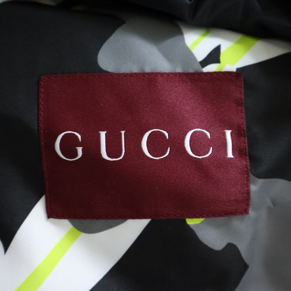 GUCCI(グッチ) Printed technical poplin zip jacket テクニカルポプリン ジップアップナイロンジャケット ブルゾン ブラック 824160 ZASVG