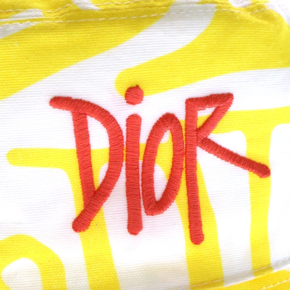 DIOR(ディオール) 20AW ×Shawn Stussy ショーン ステューシー ロゴ刺繍 バケットハット 帽子 イエロー 033C906A4949