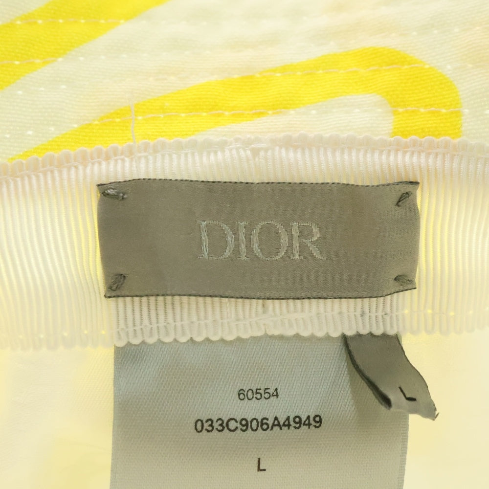 DIOR(ディオール) 20AW ×Shawn Stussy ショーン ステューシー ロゴ刺繍 バケットハット 帽子 イエロー 033C906A4949