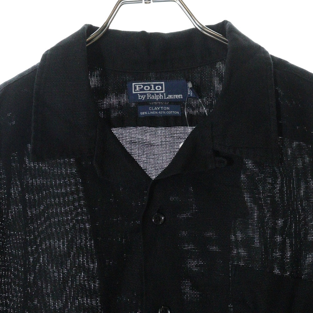 POLO RALPH LAUREN(ポロラルフローレン) CLAYTON 半袖リネンシャツ ブラック