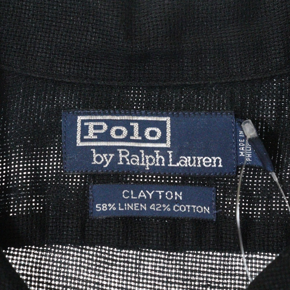 POLO RALPH LAUREN(ポロラルフローレン) CLAYTON 半袖リネンシャツ ブラック