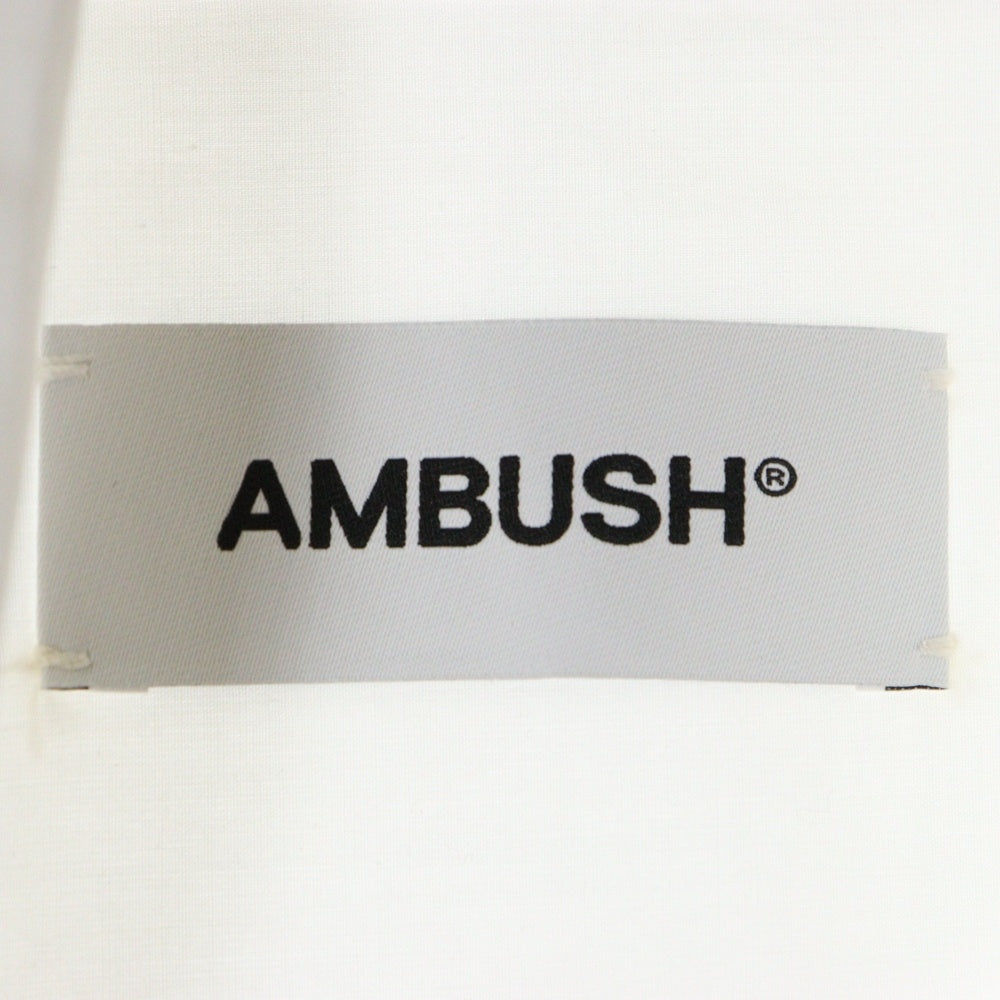 AMBUSH(アンブッシュ) pearl Shirt パールボタン半袖シャツ ホワイト 【SAMPLE品】