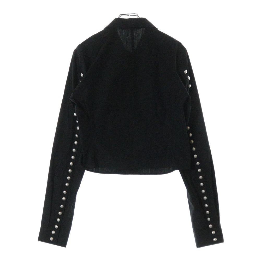 AMBUSH(アンブッシュ) Cropped pearl Shirt クロップド パールボタン 長袖シャツ ブラック レディース 【SAMPLE品】