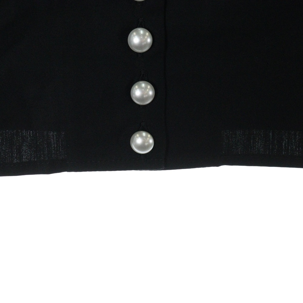 AMBUSH(アンブッシュ) Cropped pearl Shirt クロップド パールボタン 長袖シャツ ブラック レディース 【SAMPLE品】