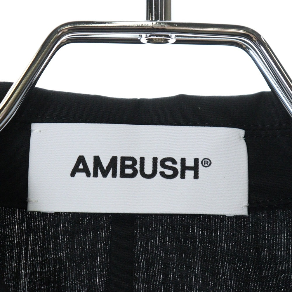 AMBUSH(アンブッシュ) Cropped pearl Shirt クロップド パールボタン 長袖シャツ ブラック レディース 【SAMPLE品】
