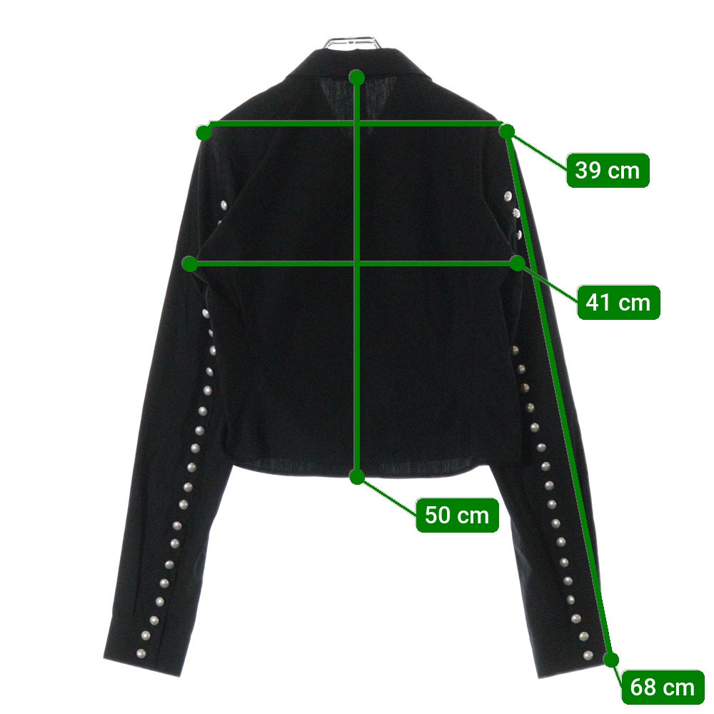 AMBUSH(アンブッシュ) Cropped pearl Shirt クロップド パールボタン 長袖シャツ ブラック レディース 【SAMPLE品】