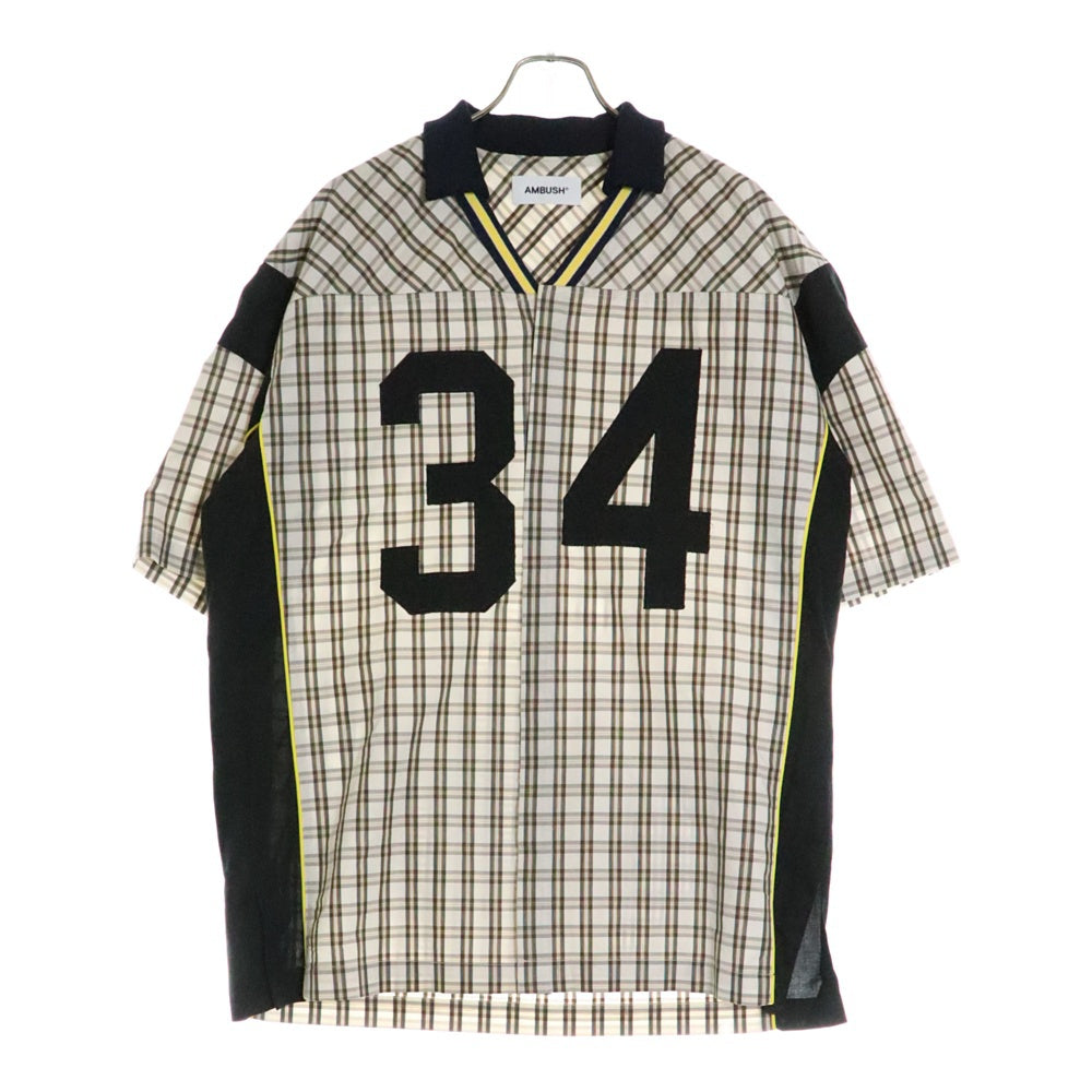AMBUSH(アンブッシュ) Sports Designed Shirt 半袖チェックシャツ ブラウン 【SAMPLE品】