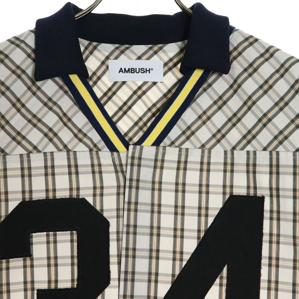 AMBUSH(アンブッシュ) Sports Designed Shirt 半袖チェックシャツ ブラウン 【SAMPLE品】