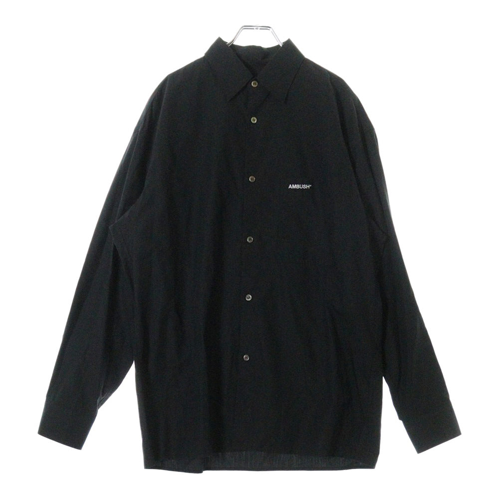 AMBUSH(アンブッシュ) Typewriter Shirt ロゴ刺繍 長袖シャツ ブラック 【SAMPLE品】