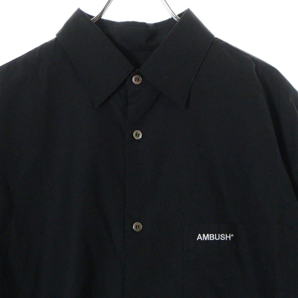 AMBUSH(アンブッシュ) Typewriter Shirt ロゴ刺繍 長袖シャツ ブラック 【SAMPLE品】