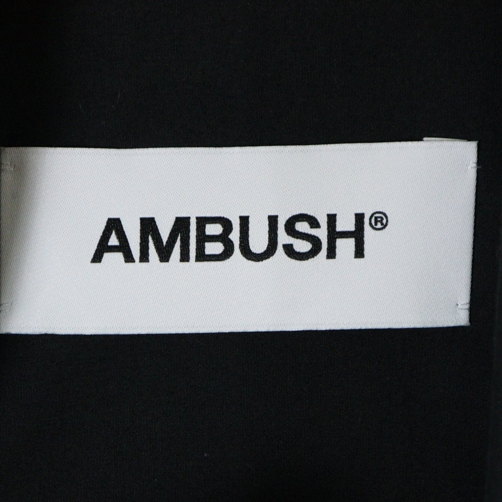 AMBUSH(アンブッシュ) Typewriter Shirt ロゴ刺繍 長袖シャツ ブラック 【SAMPLE品】