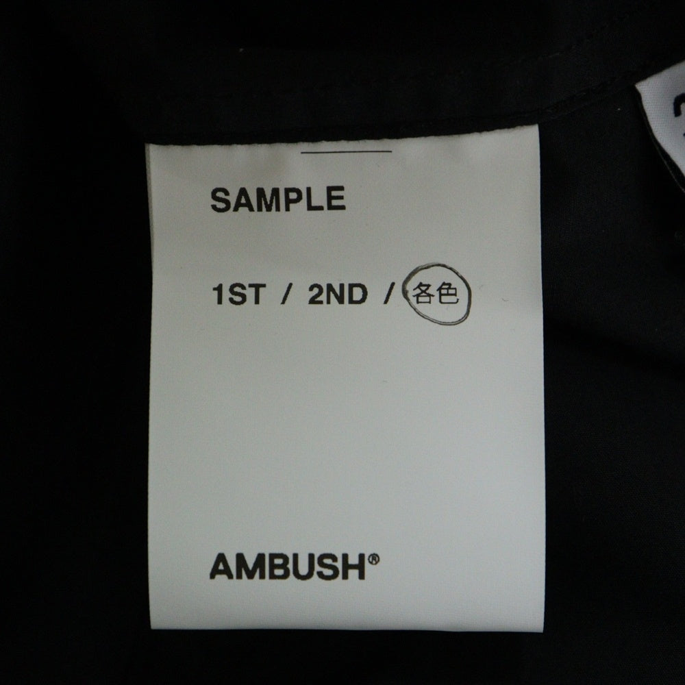 AMBUSH(アンブッシュ) Typewriter Shirt ロゴ刺繍 長袖シャツ ブラック 【SAMPLE品】