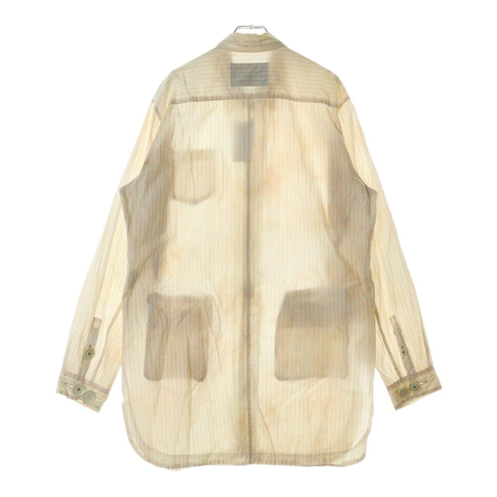 UNDERCOVER ISM(アンダーカバーイズム) 04AW But beautiful期 バットビューティフル 汚れ加工ボタンダウンロングシャツ 長袖ロングシャツ B213-SH2 ホワイト