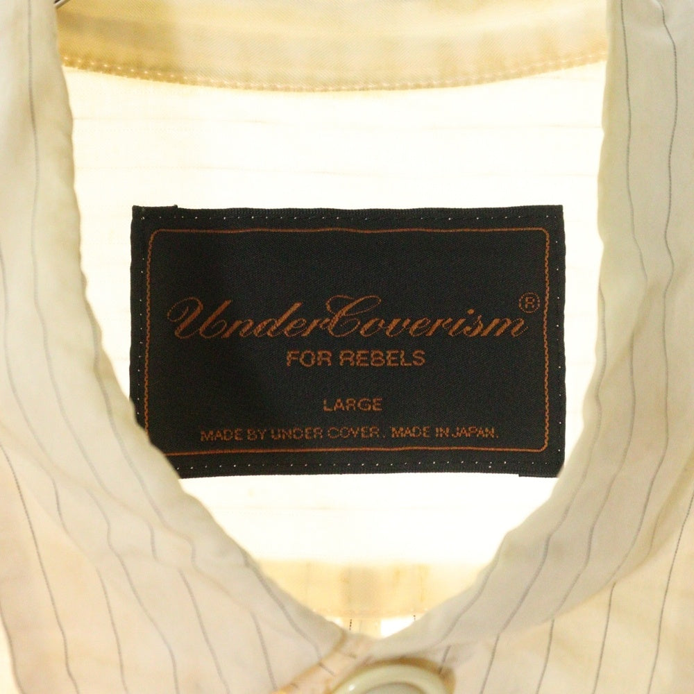 UNDERCOVER ISM(アンダーカバーイズム) 04AW But beautiful期 バットビューティフル 汚れ加工ボタンダウンロングシャツ 長袖ロングシャツ B213-SH2 ホワイト
