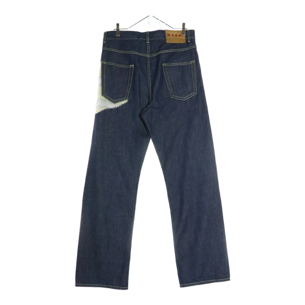 MARNI(マルニ) Mohair Panels Jeans モヘアパッチ デニムパンツ パッチワークストレートデニムパンツ PUJU0021LX USCX27