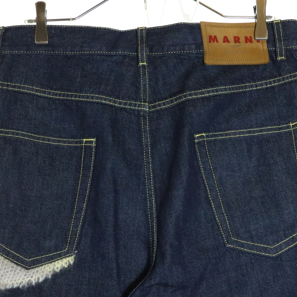 MARNI(マルニ) Mohair Panels Jeans モヘアパッチ デニムパンツ パッチワークストレートデニムパンツ PUJU0021LX USCX27