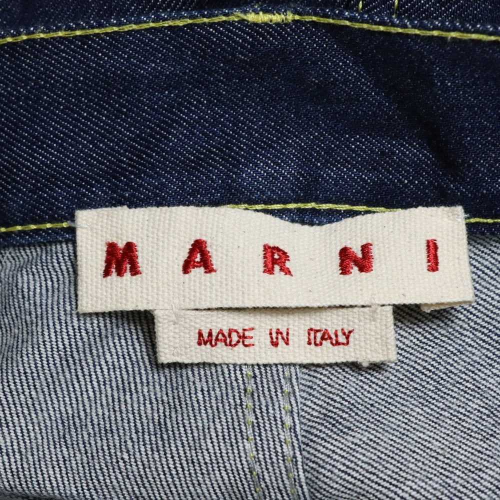 MARNI(マルニ) Mohair Panels Jeans モヘアパッチ デニムパンツ パッチワークストレートデニムパンツ PUJU0021LX USCX27