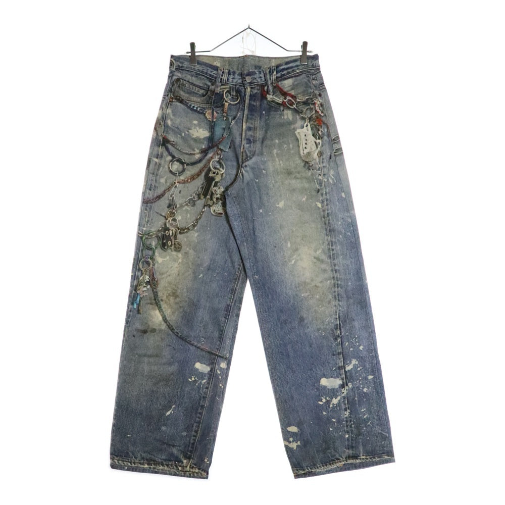 Acne Studios(アクネ ストゥディオズ) トロンプルイユ チェーングラフィック ボタンフライ バギー デニムパンツ インディゴ FN-MN-TROU001020
