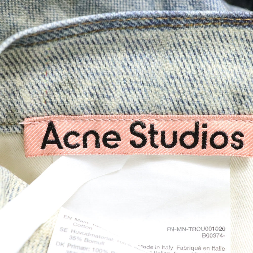 Acne Studios(アクネ ストゥディオズ) トロンプルイユ チェーングラフィック ボタンフライ バギー デニムパンツ インディゴ FN-MN-TROU001020