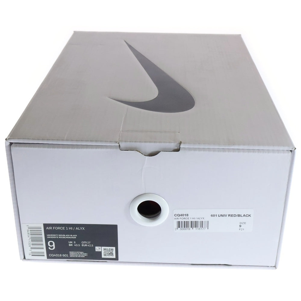 NIKE(ナイキ) ×1017 ALYX 9SM AIR FORCE1 HIGH アリクス エアフォース1 ハイカットスニーカー レッド US9/27cm CQ4018-601