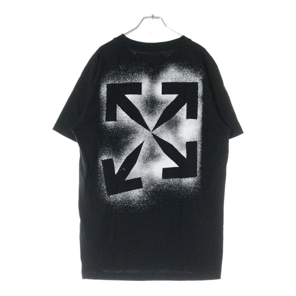 OFF-WHITE(オフホワイト) STENCIL S/S SLIM TEE バックプリント クルーネック半袖Tシャツカットソー OMAA027E20JER006 ブラック