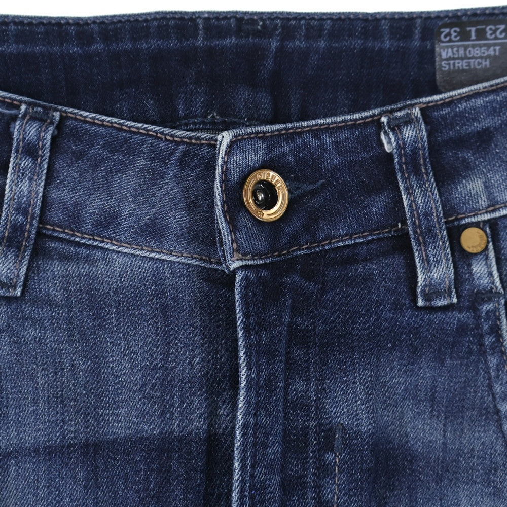 DIESEL INDUSTRY(ディーゼルインダストリー) FAYZA ダメージ加工ストレッチデニムパンツ レディース スキニーデニムパンツ WASH0854Tインディゴ