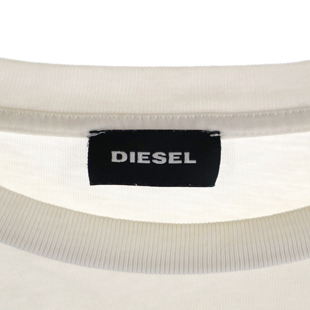 DIESEL(ディーゼル) アームプリント 長袖Tシャツ ロンT カットソー ホワイト A00301-0HAYU
