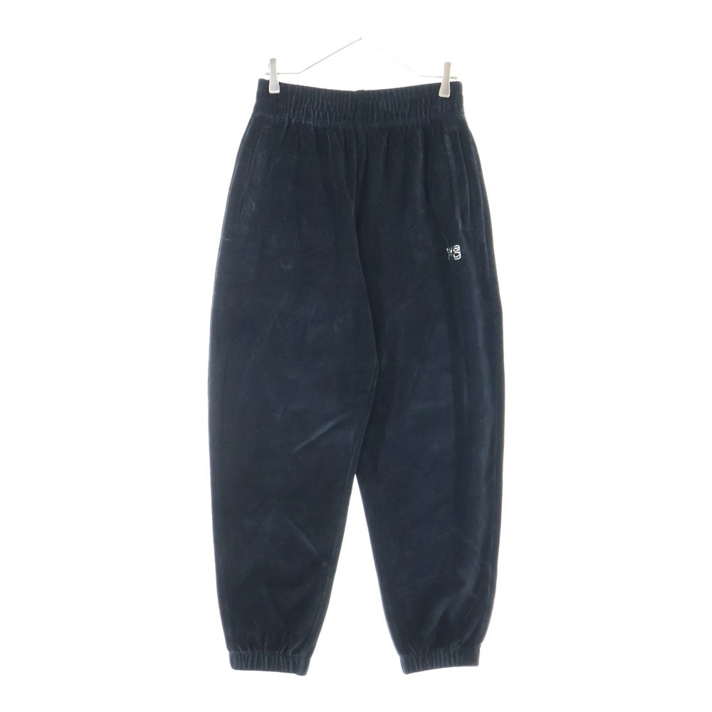 ALEXANDER WANG(アレキサンダーワン) Velor Jogger Pants ラインストーン装飾 ベロアジョガーパンツ ブラック