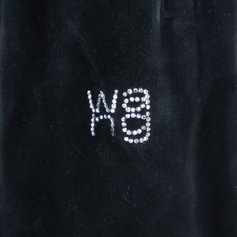 ALEXANDER WANG(アレキサンダーワン) Velor Jogger Pants ラインストーン装飾 ベロアジョガーパンツ ブラック