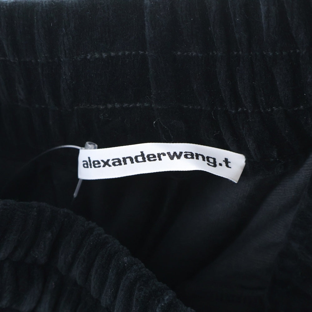 ALEXANDER WANG(アレキサンダーワン) Velor Jogger Pants ラインストーン装飾 ベロアジョガーパンツ ブラック