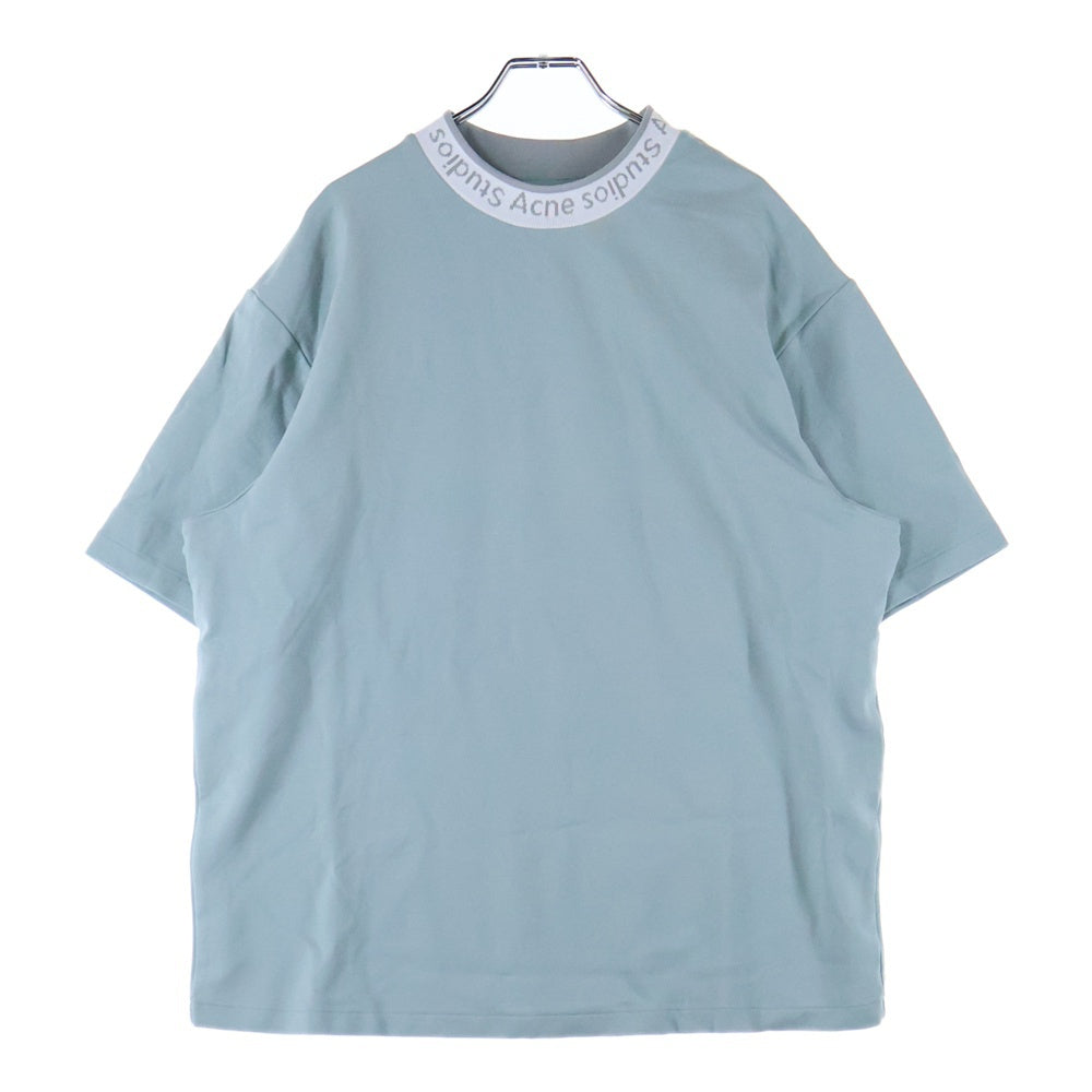 Acne Studios(アクネ ストゥディオズ) 20SS EXTORR LOGO T SHIRT ネックロゴプリント 半袖Tシャツ ブルー FN-MN-TSHI000119