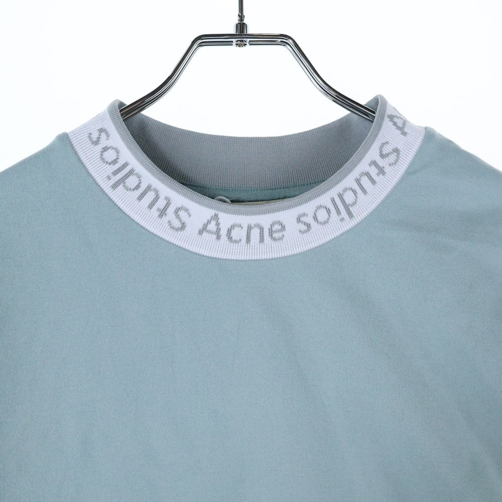 Acne Studios(アクネ ストゥディオズ) 20SS EXTORR LOGO T SHIRT ネックロゴプリント 半袖Tシャツ ブルー FN-MN-TSHI000119