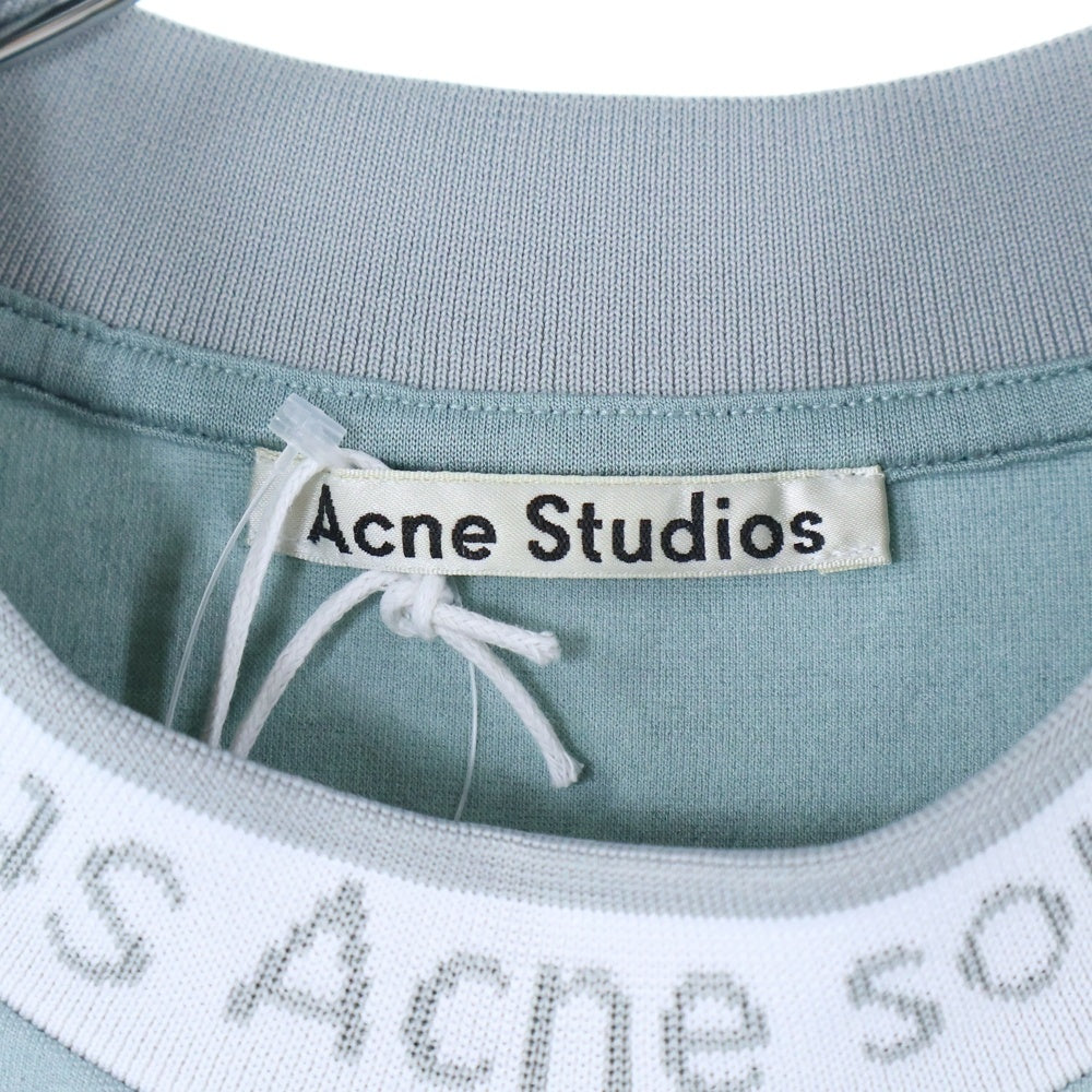 Acne Studios(アクネ ストゥディオズ) 20SS EXTORR LOGO T SHIRT ネックロゴプリント 半袖Tシャツ ブルー FN-MN-TSHI000119