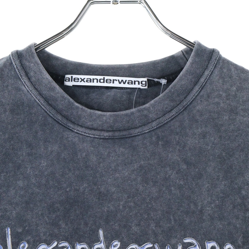 ALEXANDER WANG(アレキサンダーワン) Chrome Graphic T-Shirt ウォッシュド加工 半袖Tシャツ グレー UCC3221542