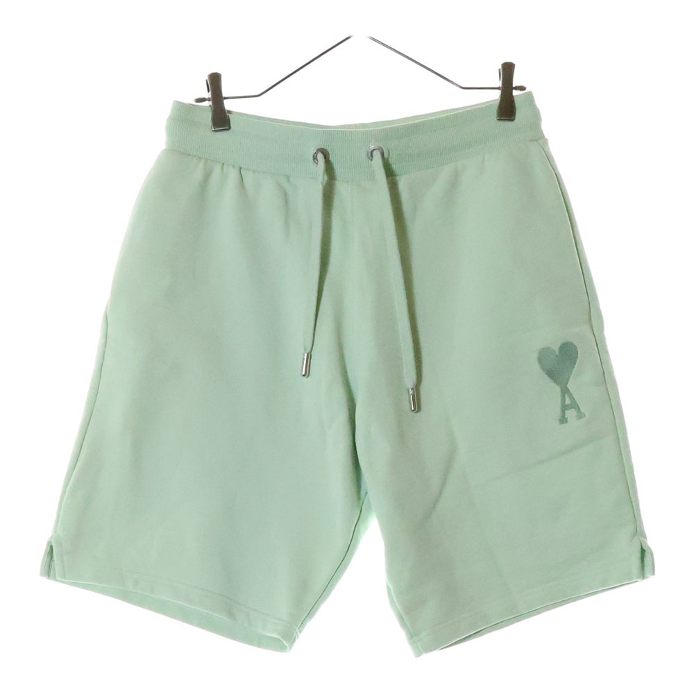 AMI Alexandre Mattiussi(アミアレクサンドルマテュッシ) Ami de Coeur Short ロゴ刺繍 ハーフパンツ グリーン E22HSO602.747