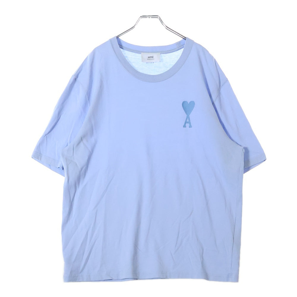 AMI Alexandre Mattiussi(アミアレクサンドルマテュッシ) Logo T-Shirt ハートロゴ刺繍 半袖Tシャツ ブルー E22UTS002.726