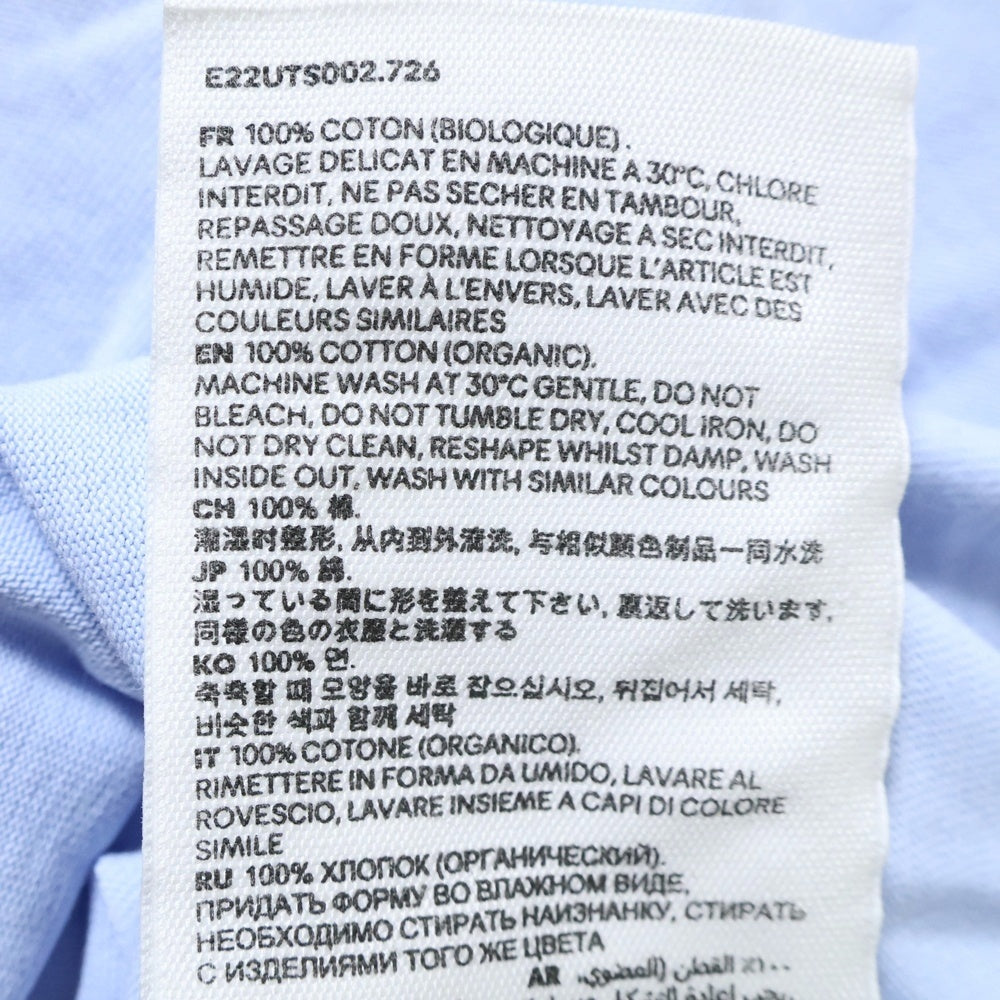 AMI Alexandre Mattiussi(アミアレクサンドルマテュッシ) Logo T-Shirt ハートロゴ刺繍 半袖Tシャツ ブルー E22UTS002.726