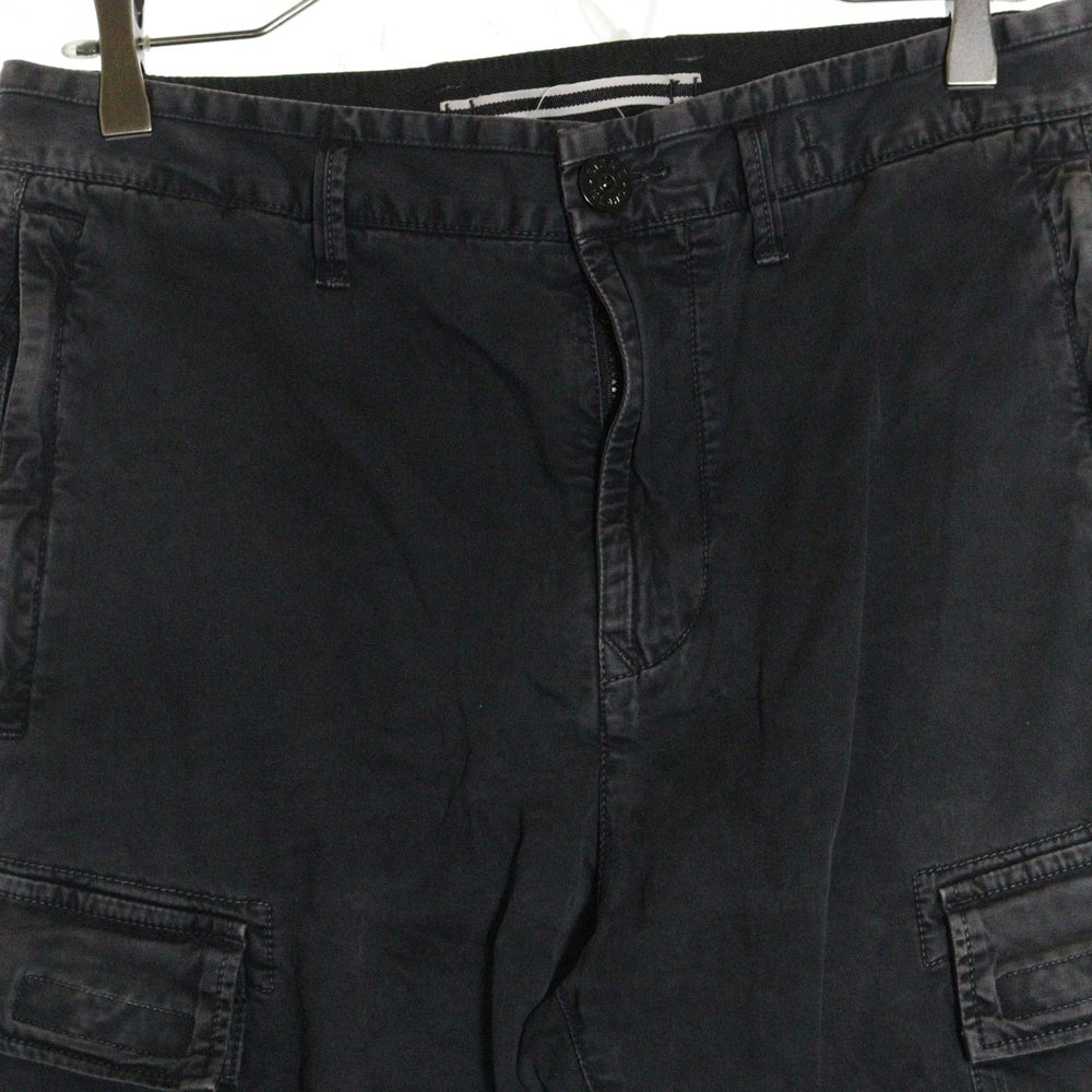 STONE ISLAND(ストーンアイランド) RE-T Straight-Leg Cargo Trousers ロゴワッペン ウォッシュド加工 カーゴパンツ グレー 741530504