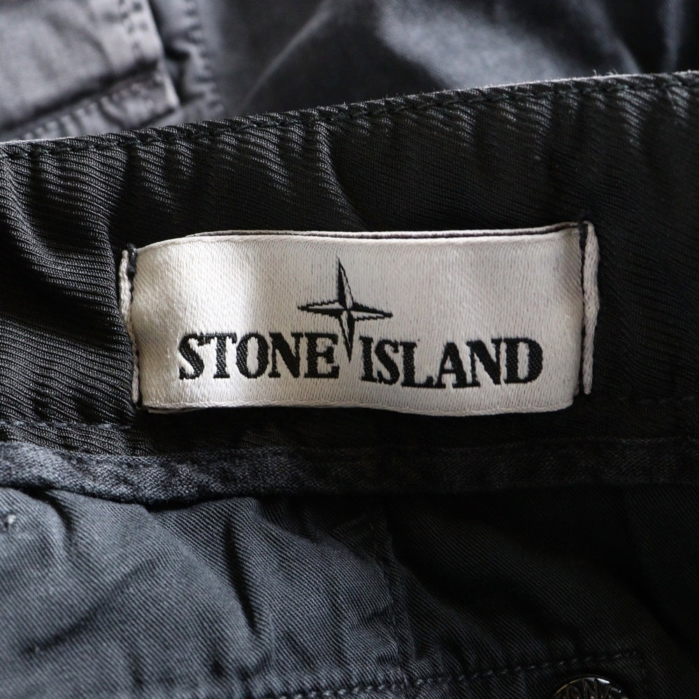 STONE ISLAND(ストーンアイランド) RE-T Straight-Leg Cargo Trousers ロゴワッペン ウォッシュド加工 カーゴパンツ グレー 741530504