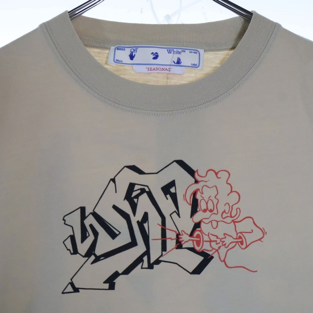 OFF-WHITE(オフホワイト) 22SS Graffiti Arrows Printed T-Shirt オーバーサイズ半袖Tシャツ ベージュ OMAA120S22JER003