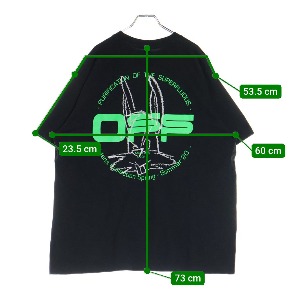 OFF-WHITE(オフホワイト) 20SS Rabbit T-Shirt オーバーサイズ 刺繍半袖Tシャツ ブラック OMAA038R20185008