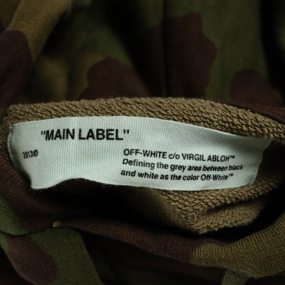 OFF-WHITE(オフホワイト) 17AW Diag Camouflage Hoodie カモフラージュ 迷彩プルオーバースウェットパーカー フーディー カーキ OMBB009F17601028