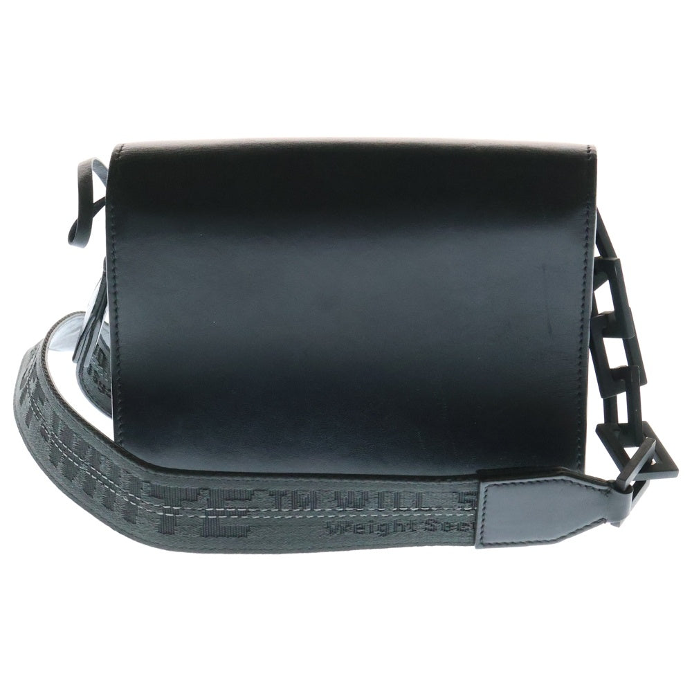OFF-WHITE(オフホワイト) Binder Clip Shoulder Bag レザーショルダーバッグ ブラック